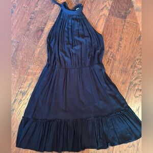 Black Halter Backless Dress